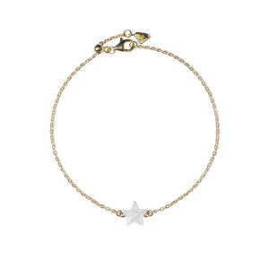Bracciale Donna Catena Sottile ARGENTO | B1P-YG04 Stella Madreperla Bianca Minimalista