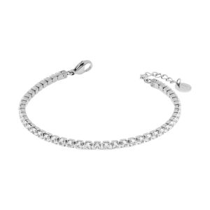 Bracciale Liu Jo LJ2417 stile Tennis con Zirconi Bianchi. Eleganza in Acciaio Silver, perfetto per illuminare il polso.