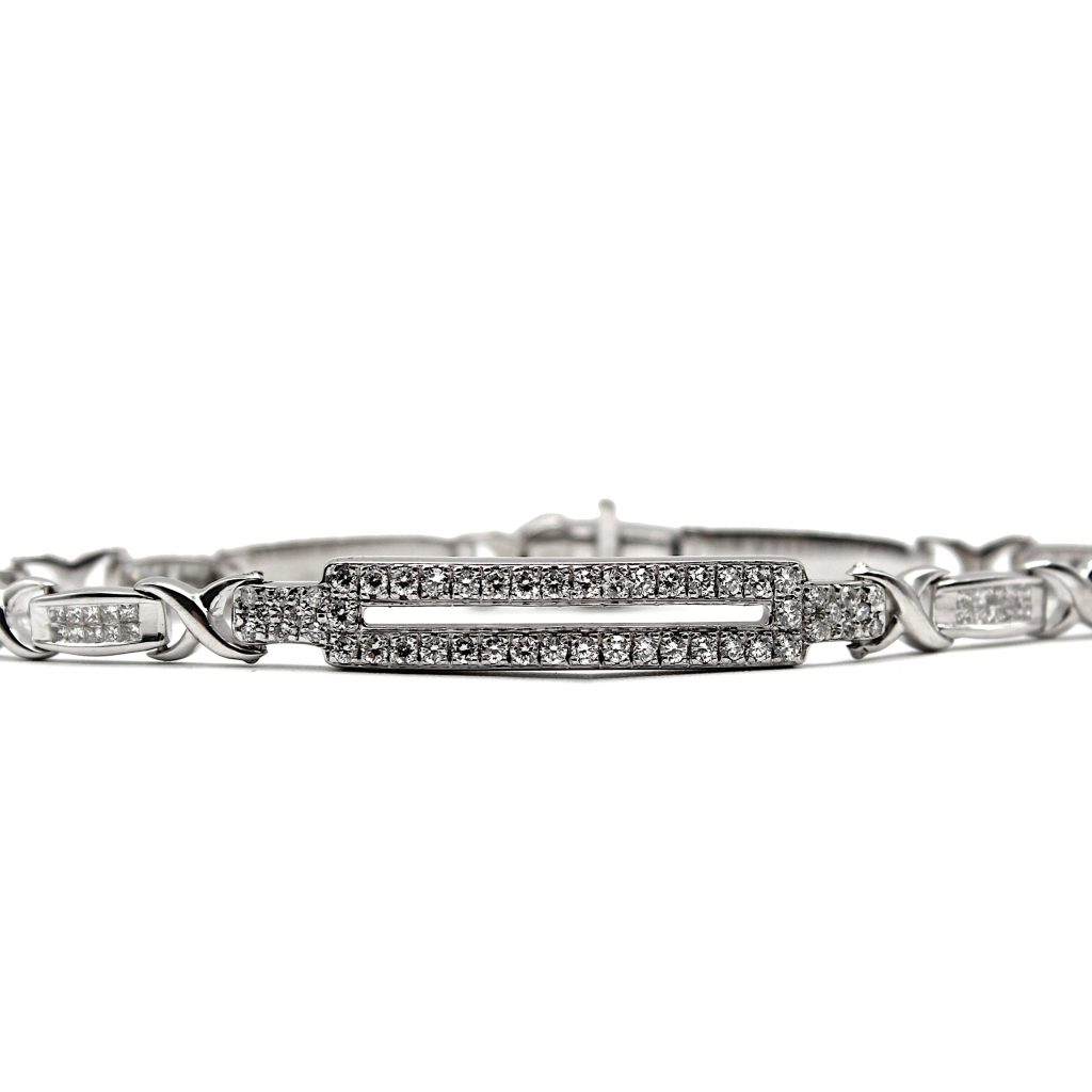 Bracciale in oro bianco e diamanti Eleganza Made in Italy