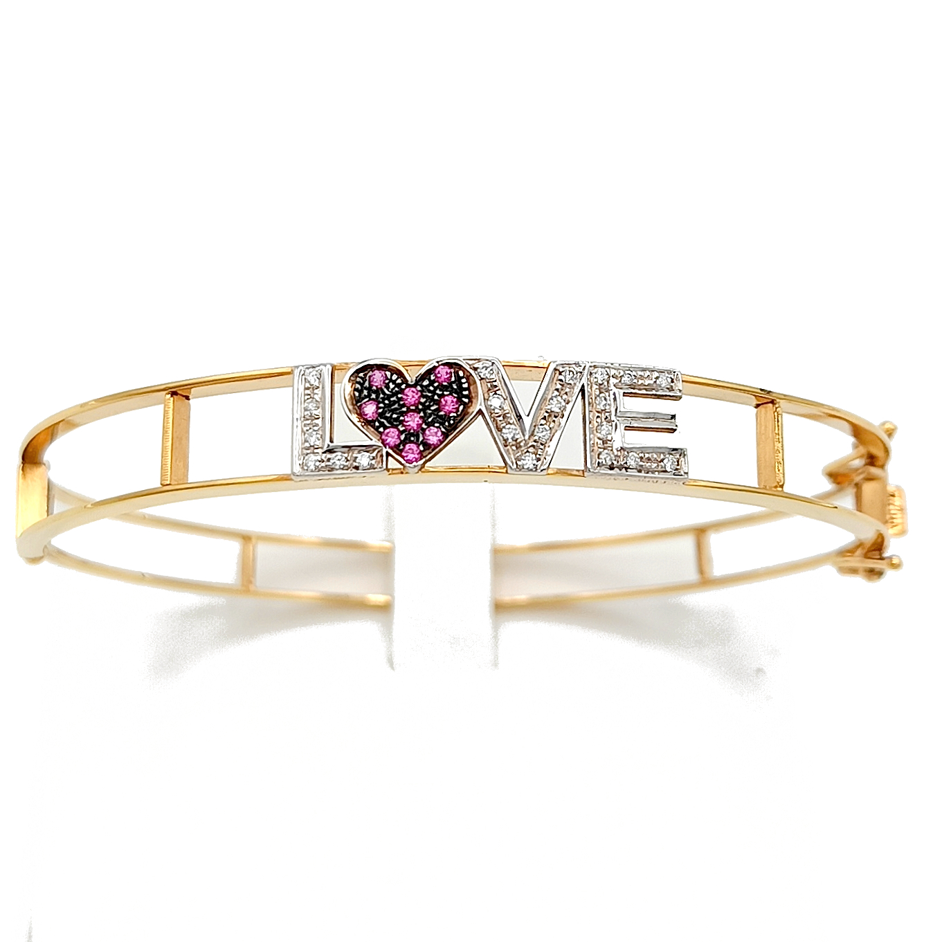 Bracciale rigido in oro 18ct. e diamanti "LOVE"