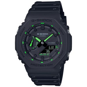 Orologio Casio G-Shock GA-2100-1A3ER "Casioak" Nero Verde | Carbon Core Guard | Analogico Digitale 200M Stealth