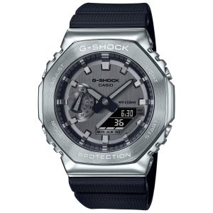 Orologio Casio G-Shock GM-2100-1AER Metallo Silver | CasiOak Ana-Digi Cassa Ottagonale | Resina Nera 200M