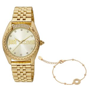 Orologio Just Cavalli JC1L195M0065 Donna, Serpente Oro Giallo con Cristalli e Bracciale Jubilee