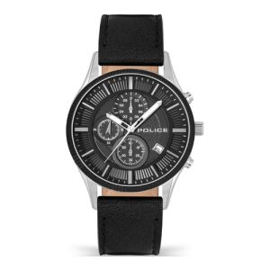 Orologio Uomo Police PEWJC2194240 Cronografo Acciaio e Nero | Quadrante Multifunzione | Pelle Nera