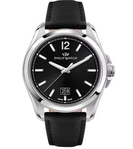 Orologio Uomo Philip Watch Amalfi Nero Cinturino Tessuto - Eleganza Sportiva Swiss Made
