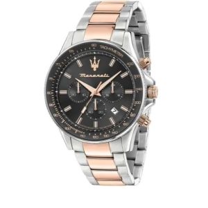 Orologio Maserati R8873640021 Cronografo Uomo Acciaio Bicolore Rosé Gold Quadrante Nero