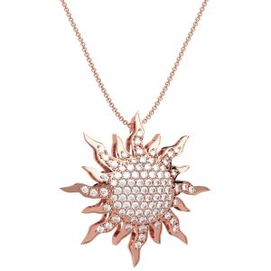 Nardelli Pendente Sole Medio in Oro 18 Carati e Diamanti - Made in Italy