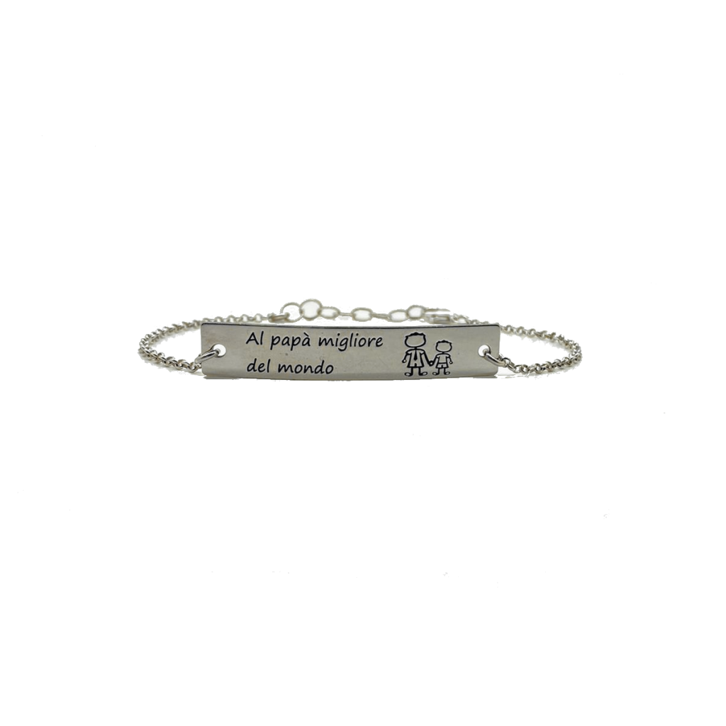 Bracciale "Al Papà migliore del mondo" in argento 925