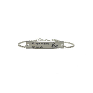 Bracciale "Al Papà migliore del mondo" in argento 925