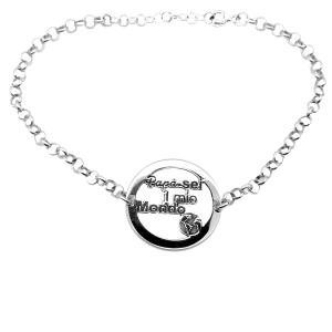 Bracciale “Papà sei il mio Mondo” in argento 925