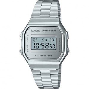 Orologio Casio A168WEM-7EF Vintage Digitale Display Silver | Illuminator Acciaio Lucido | Classico Unisex Retrò