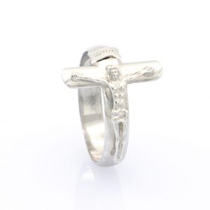 Anello Sacro con Crocifisso oro 18 Carati