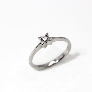 Anello Solitario Stella in Argento 925