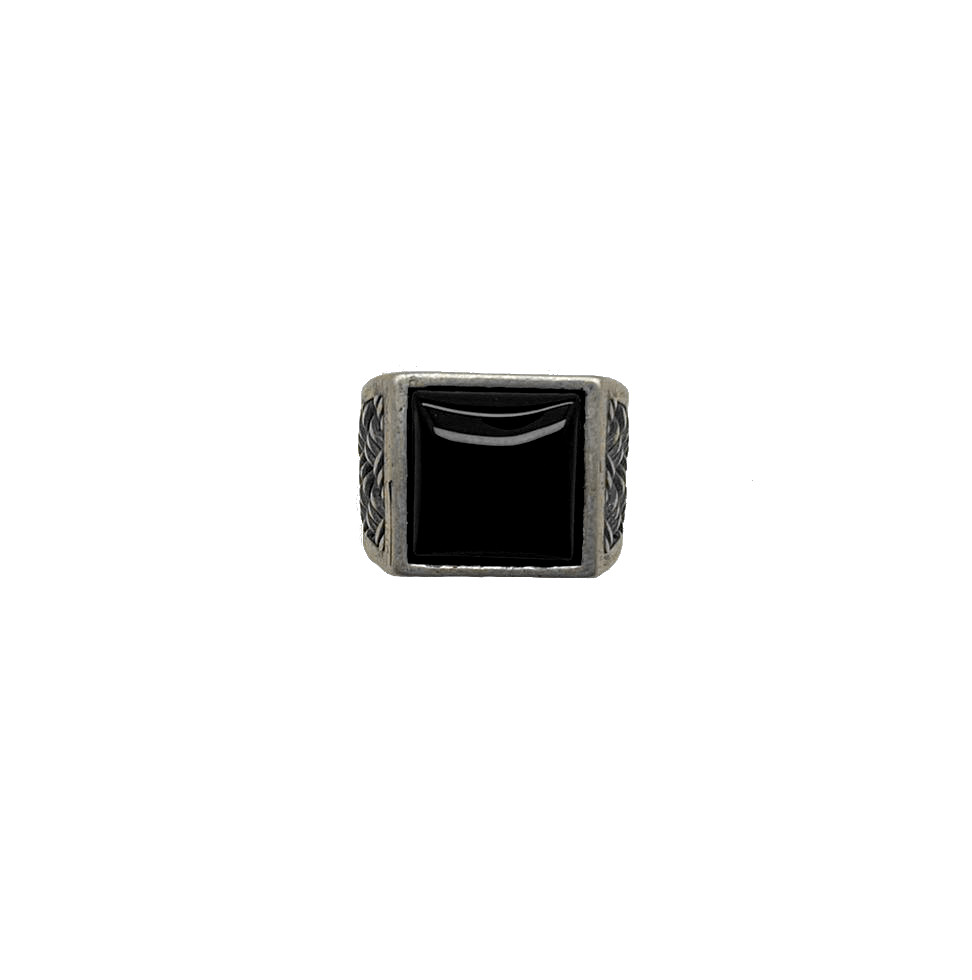 Anello in argento con onice nera ARG001