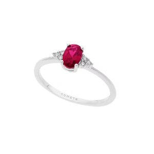 Anello Comete Donna Oro 18kt con Rubino e Diamanti - Gioiello Elegante e Colorato