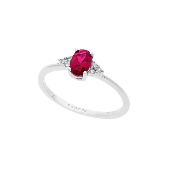 Anello Comete Donna Oro 18kt con Rubino e Diamanti - Gioiello Elegante e Colorato