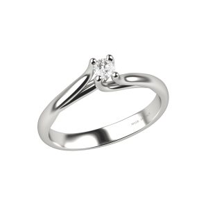 Anello Solitario Nardelli in Oro Bianco con Diamante Taglio Brillante - Eleganza Made in Italy