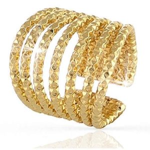 Anello Donna Unoaerre Spirale Multi-Fili Lavorati in Bronzo Giallo Made in Italy Regolabile