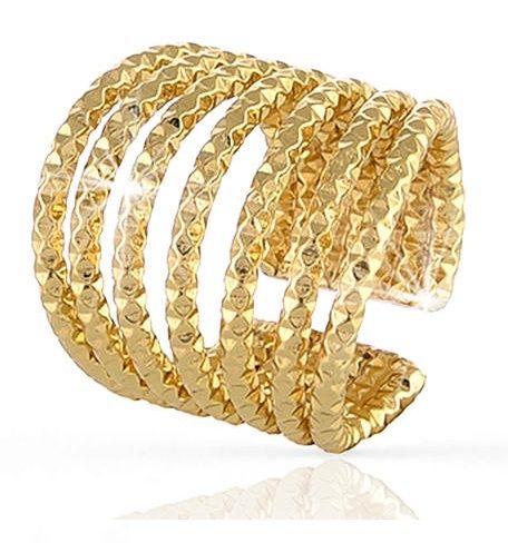 Anello Donna Unoaerre Spirale Multi-Fili Lavorati in Bronzo Giallo Made in Italy Regolabile