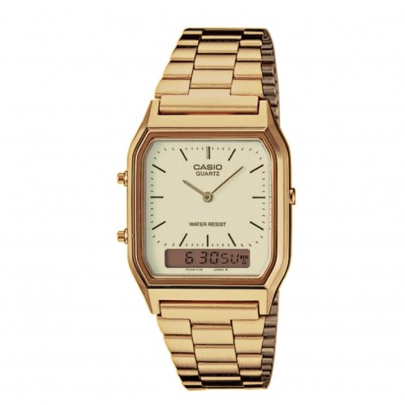 Orologio Casio AQ-230GA-9DMQYES Analogico Digitale Oro | Dual Time Allarme Crono | Acciaio Gold Retrò Unisex | Casio Collection