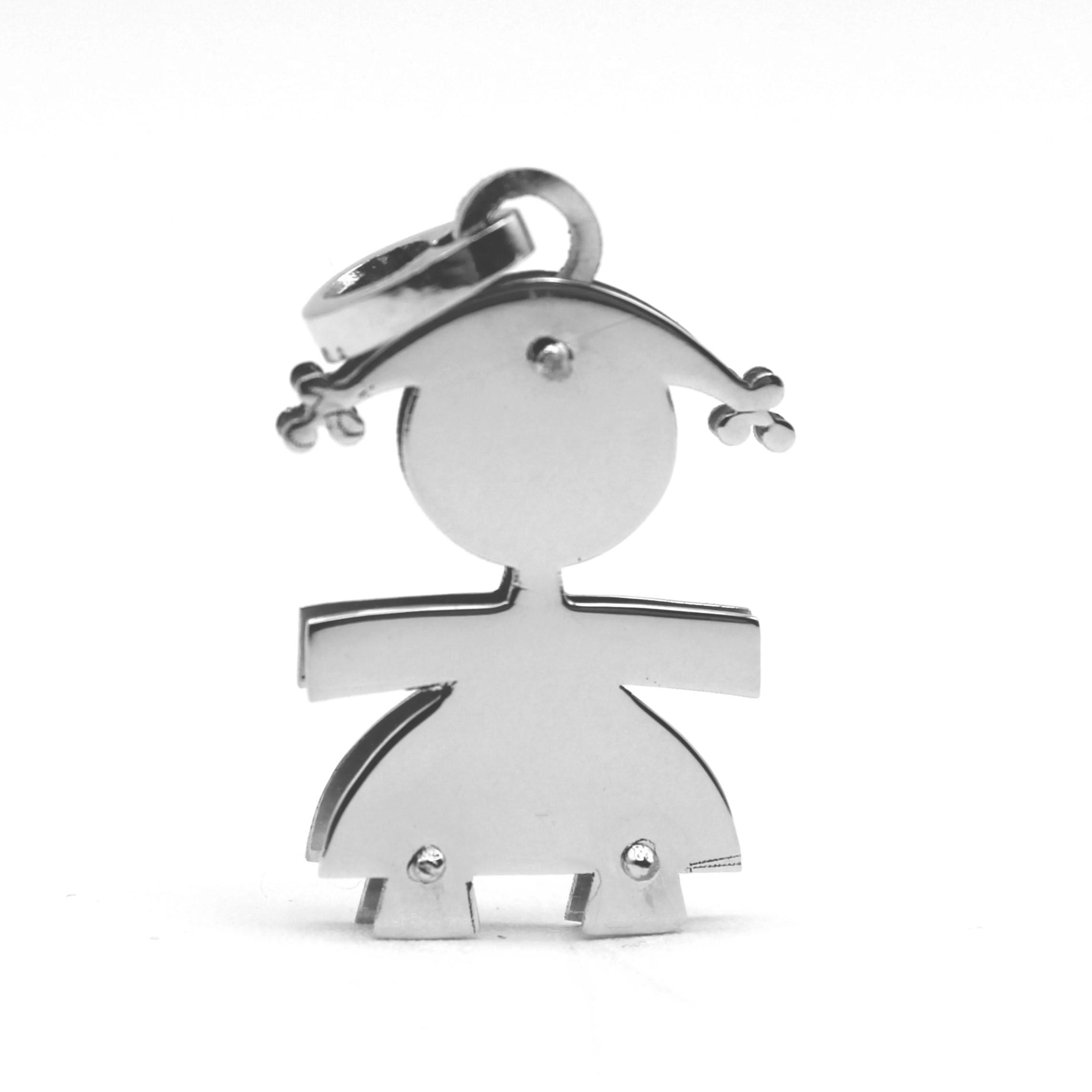 Ciondolo Bambina Oro Giallo 18kt Made in Italy con Incisione Gratuita - Pendente Portafortuna Dolce e Prezioso - immagine 2