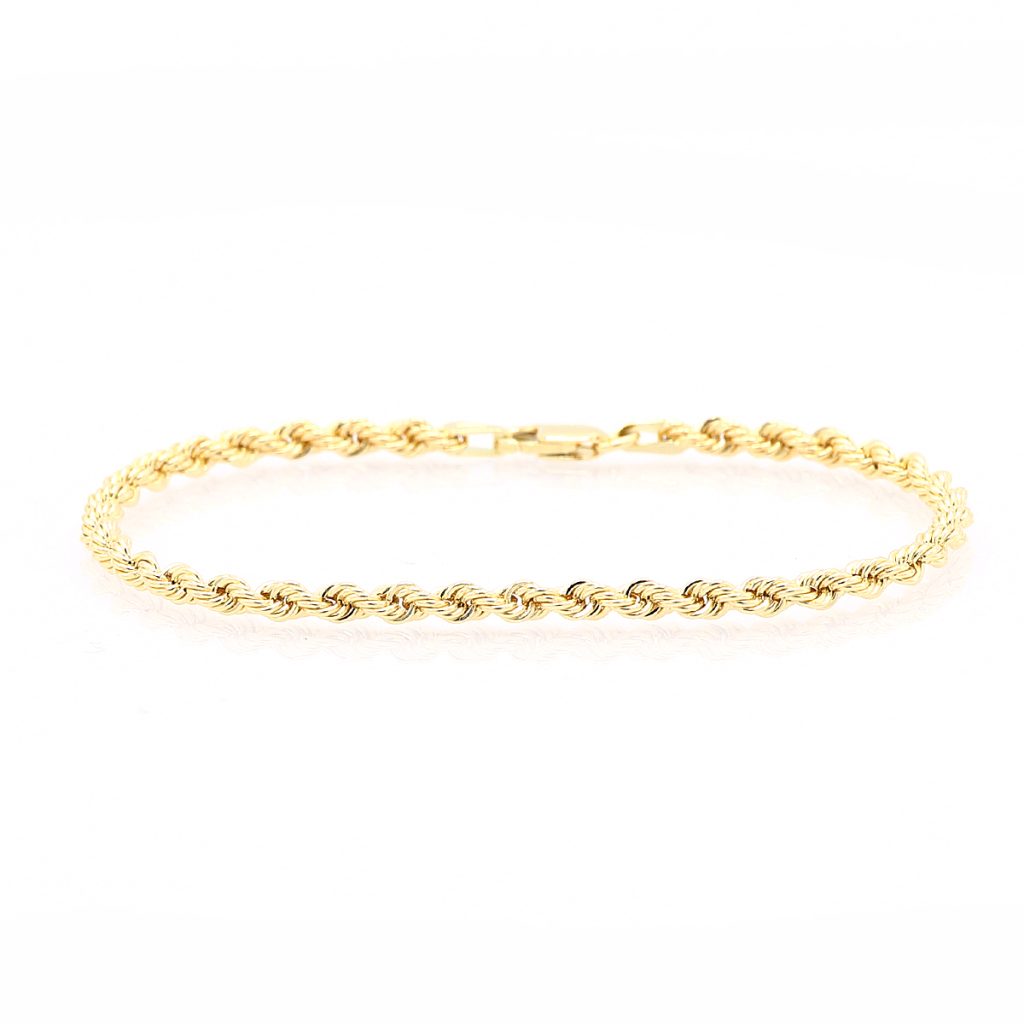 Bracciale Fune in Oro 18 Carati Unisex da 3,1 MM.