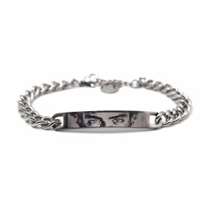 Bracciale acciaio con incisione "Occhi"