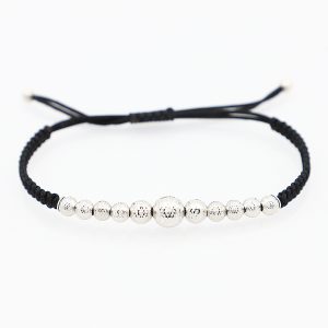 Bracciale oro Elegance sfere Milleluci oro 18kt con cordino nero