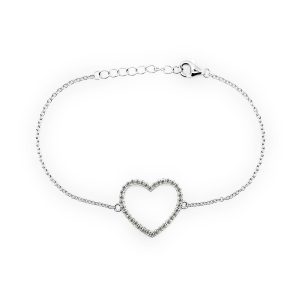 Bracciale cuore in argento 925