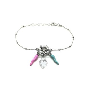 Bracciale portafortuna in argento 925