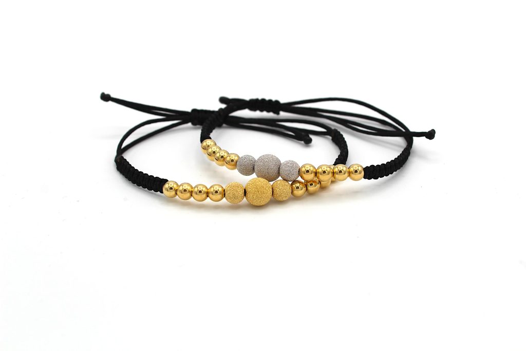 Bracciale Elegance con Sfere Lucide e Milleluci in Oro 18kt