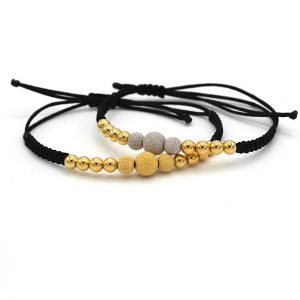 Bracciale Elegance con Sfere Lucide e Milleluci in Oro 18kt