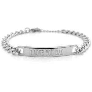 Bracciale uomo acciaio con piastra personalizzabile