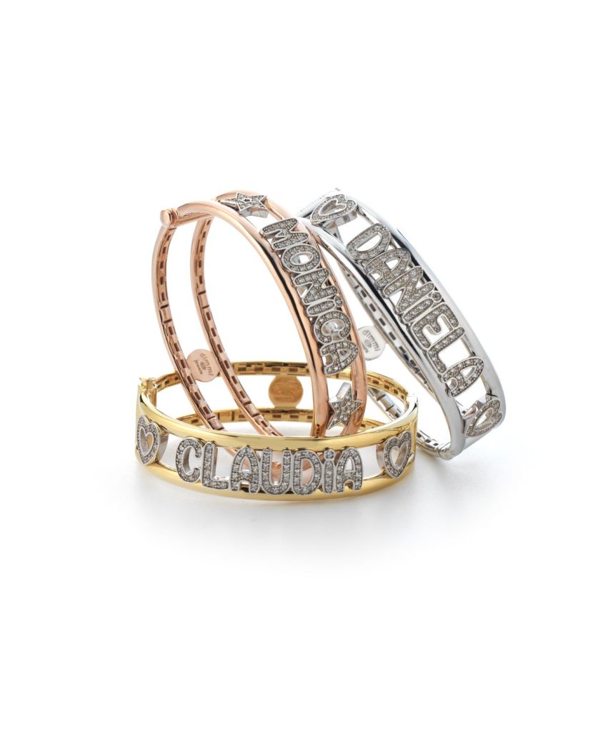 Bracciale con nome rigido personalizzabile Dimmi Jewels