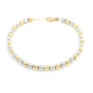 Bracciale Milleluci Oro 18K Bicolore - Giallo e Bianco Made in Italy 5mm