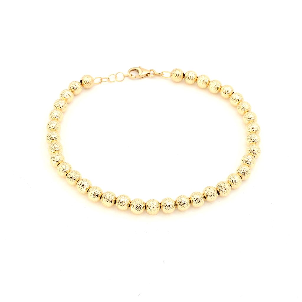 Bracciale MILLELUCI oro 18 carati con sfere da 5 mm.