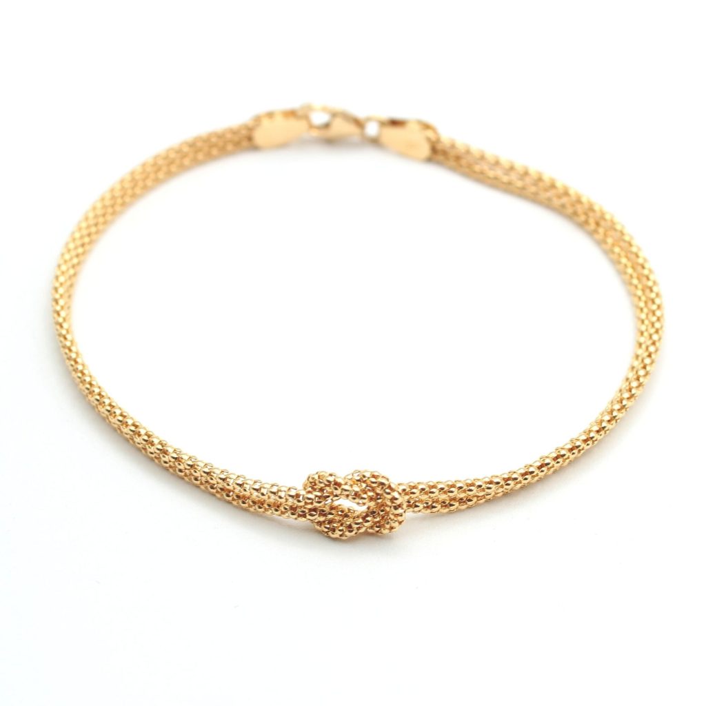 Bracciale Maglia Nodo d'Amore in Oro Giallo 18 Carati Made in Italy