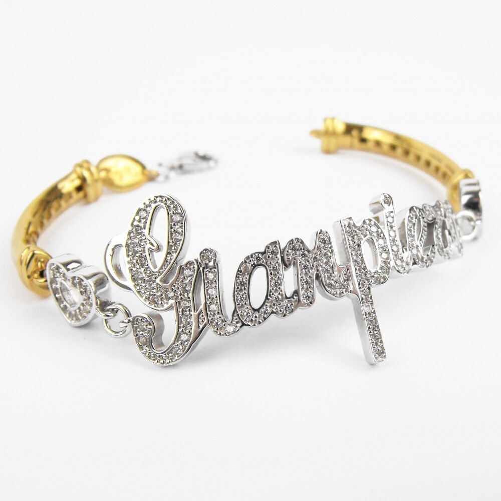 Bracciale nome corsivo in argento 925 personalizzabile - immagine 3