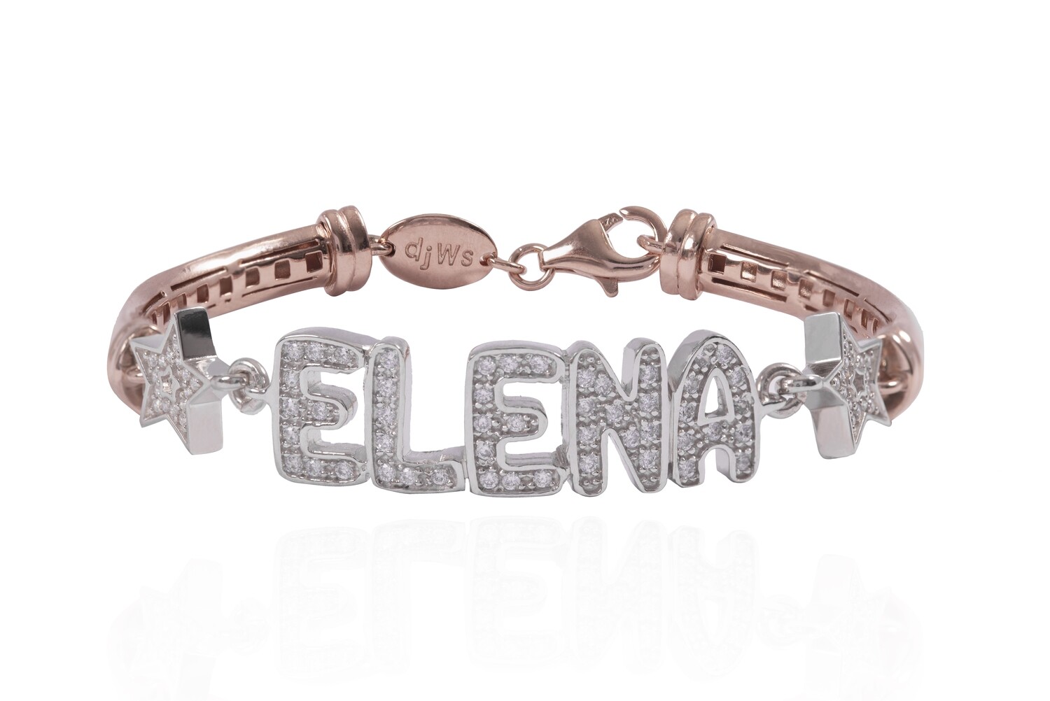 Bracciale nome stampatello in argento 925 personalizzabile - immagine 2