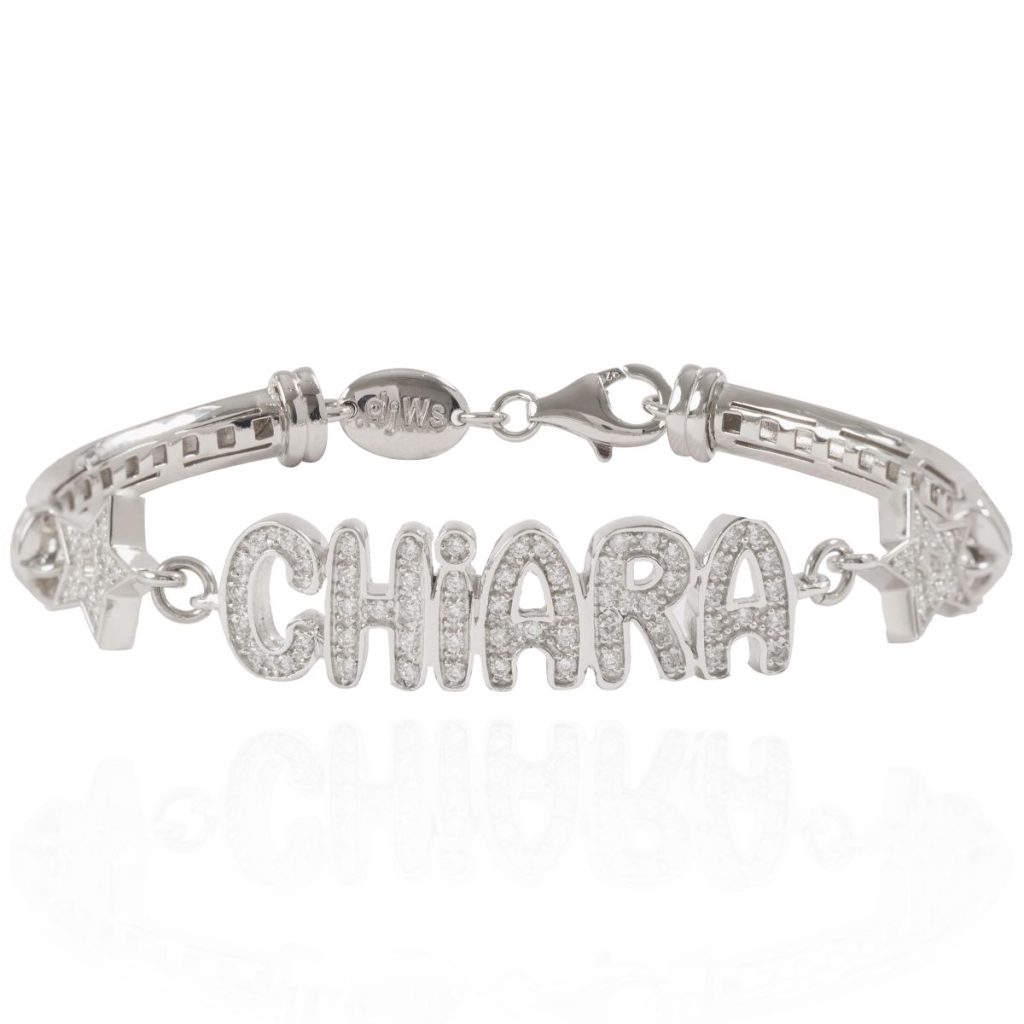Bracciale nome stampatello in argento 925 personalizzabile
