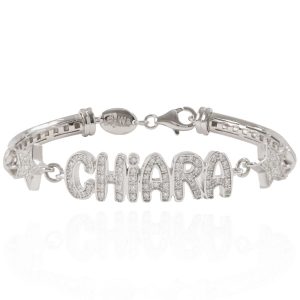 Bracciale nome stampatello in argento 925 personalizzabile