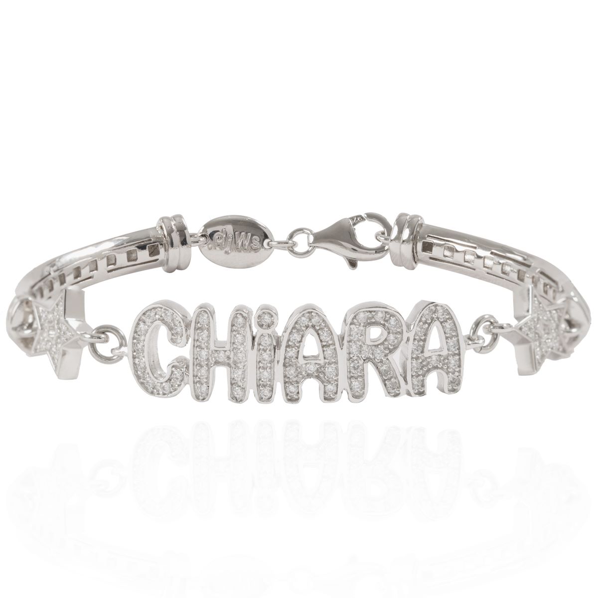 Bracciale nome stampatello in argento 925 personalizzabile