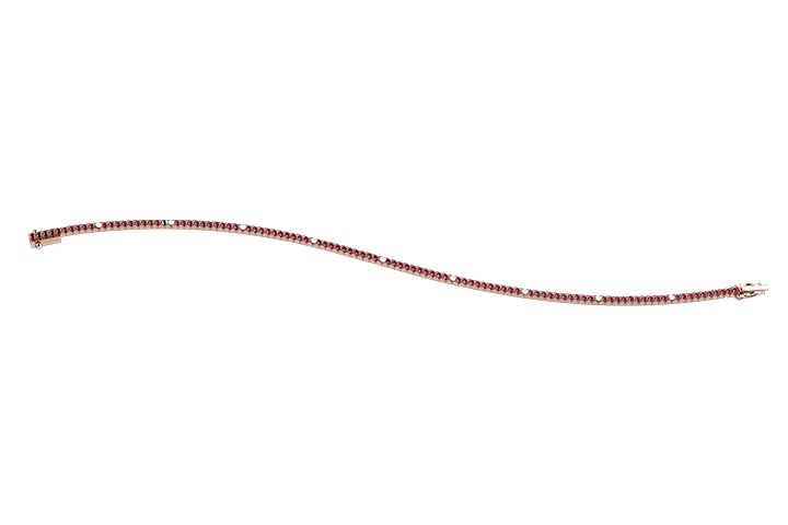 Bracciale Tennis Nardelli in Oro Bianco con Diamanti e Rubini - Passione e Lusso Made in Italy