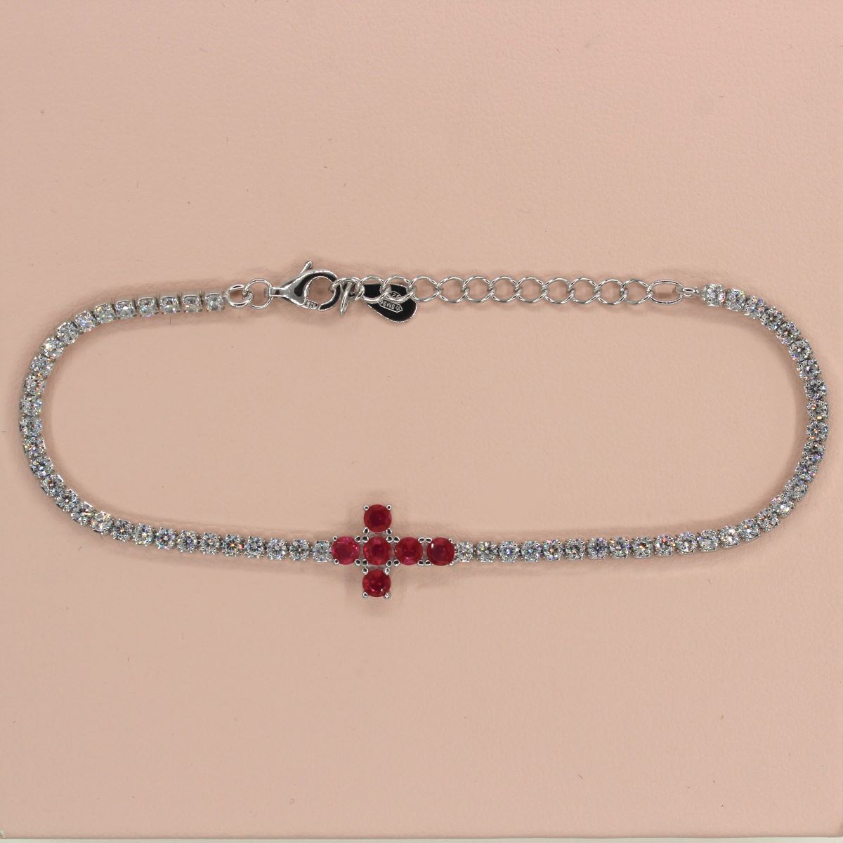 Bracciale tennis con croce in argento 925 - immagine 2