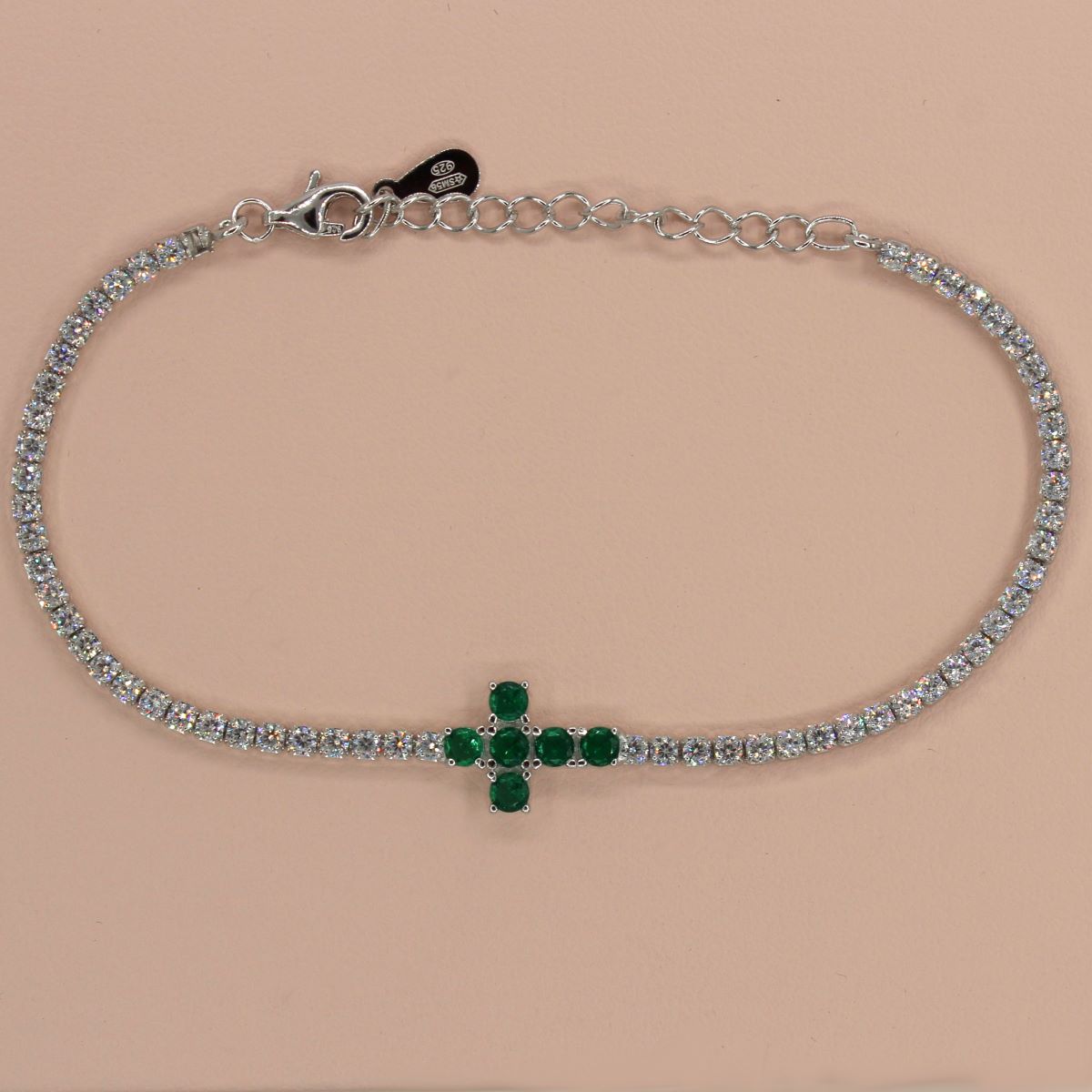 Bracciale tennis con croce in argento 925 - immagine 3