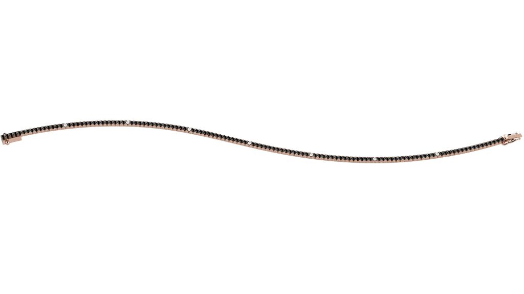 Bracciale Tennis Nardelli in Oro Rosa con Diamanti Neri - Eleganza Misteriosa Made in Italy