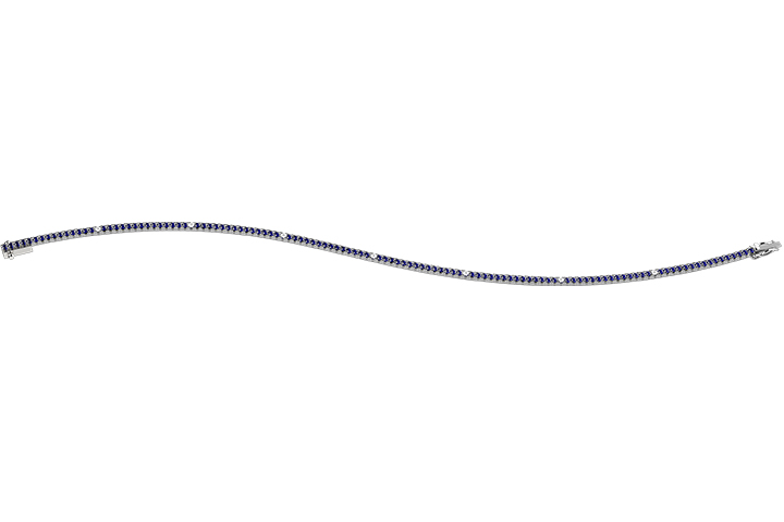 Bracciale Tennis Nardelli in Oro Bianco con Diamanti e Zaffiri - Eleganza Reale Made in Italy