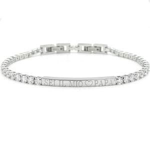 Bracciale tennis con piastra personalizzabile