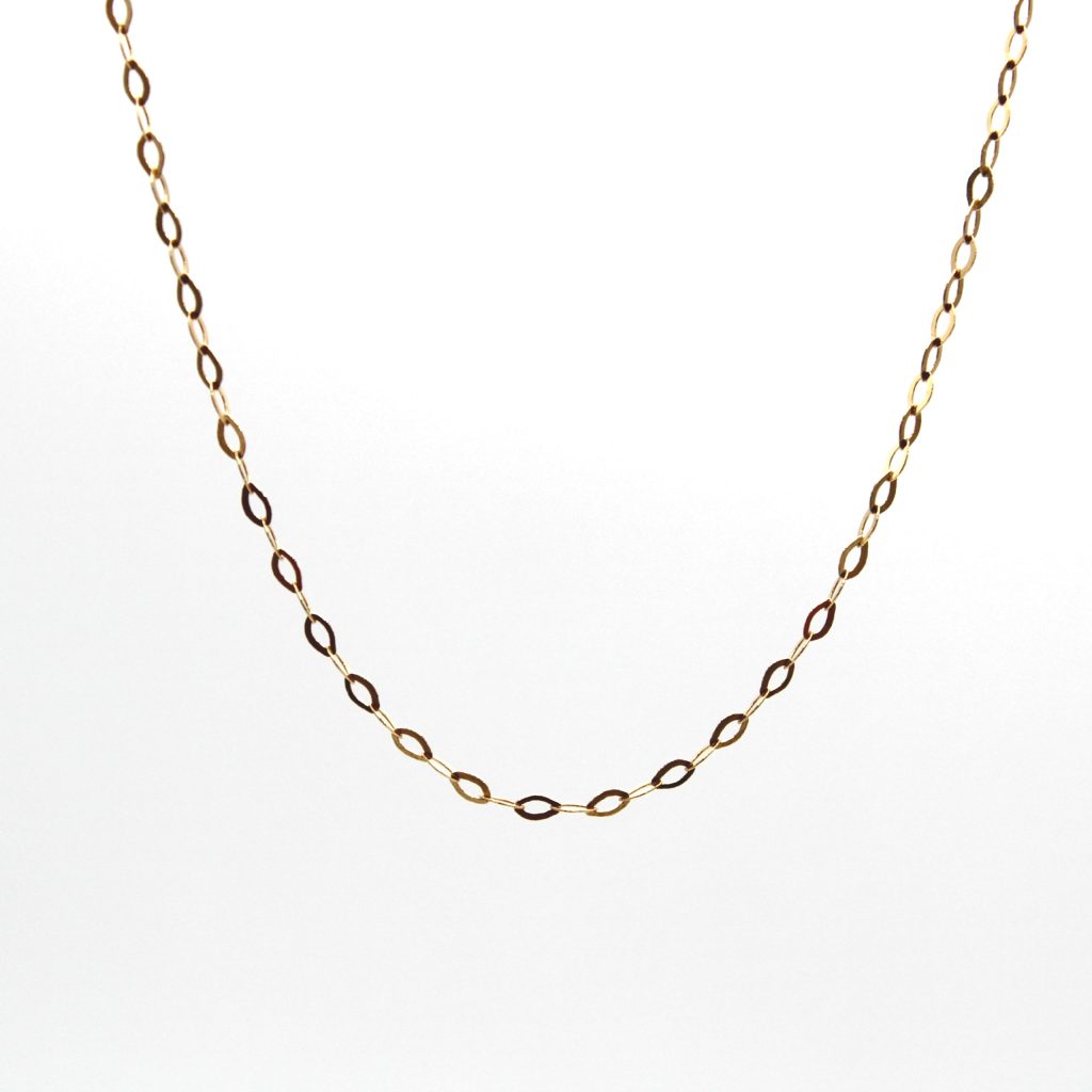 Collana Donna Oro Giallo 18 Carati Made in Italy - Catena Classica Maglia Rolò Larga