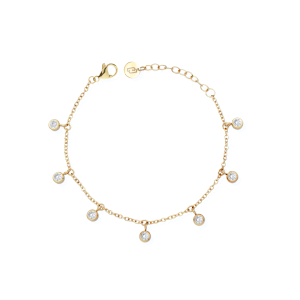 Cavigliera Liu Jo Donna Dorata con Cristalli Pendenti - Gioiello Estivo Elegante